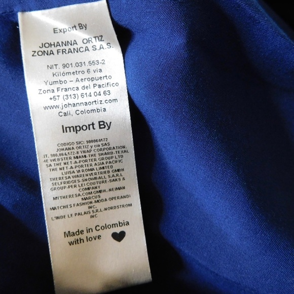 JOHANNA ORTIZ Gathering Nature Printed Crepe Mini Dress Blue Tropical Print 4 - Picture 12 of 15